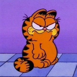 Garfield Pfp Funny, Green Hair Character Cartoon, Silly Cartoon Characters, Matching Garfield Pfps, Cartoon Icons Aesthetic 90s, Garfield Profile Pic, My New Character, Garfield Drawings, Angry Garfield