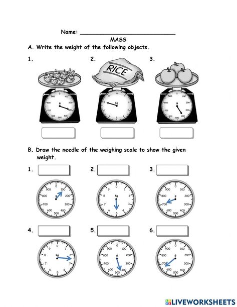 Mass in kilograms and grams interactive worksheet Kg To Grams Worksheet, Weight Worksheets Grade 2, Mass Worksheets Grade 3, Grams And Kilograms 3rd Grade, Kilograms And Grams Worksheets, Mass Worksheets For Grade 2, Kilograms And Grams, Kg Worksheets, Mass Worksheet