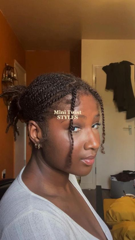 Mini Twists Hairstyles ✨- #Hairstyles #Mini #Twists Check more at https://howcandothis.com/hairstyleideas/mini-twists-hairstyles-%e2%9c%a8/ Twist Bangs Hairstyle, Mini Twists Hairstyles, Short Twists Natural Hair, We Need A Break, Mini Twists Natural Hair, Doing My Hair, Short Hair Twist Styles, Cornrows Natural Hair, Twists Hairstyles