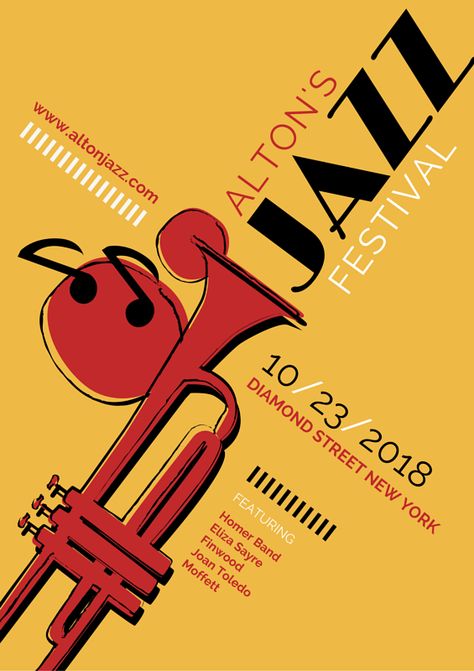 Jazz Music Poster Design, Jazz Poster Design Typography, Jazz Music Festival Poster, Typography Music Poster, Music Typography Poster, Musical Festival Poster, Jazz Festival Poster Design, Jazz Music Poster, Musical Typography