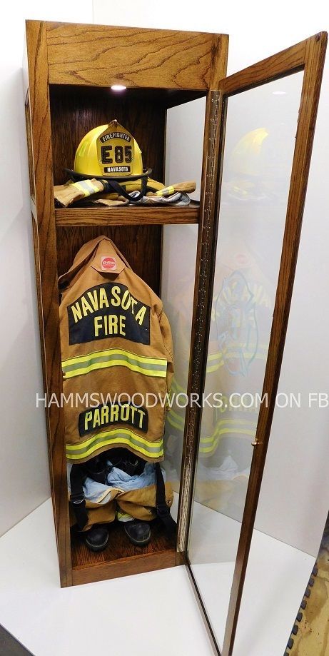 Fire fighter, Shadowbox memorabilia, Custom Woodwork,Childrens furniture Firefighter Memorabilia Display, Firefighter Gear Display, Firefighter Display, Fire Dept Decor, Firefighter Man Cave, Fire Department Decor, Firefighter Room, Firefighter Home Decor, Firefighter Crafts