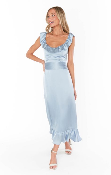 Check out Alexis Midi Dress. Get $10 off + free shipping with Club Mumu. Blue Winter Dresses, Light Purple Bridesmaid Dresses, Steel Blue Bridesmaid Dresses, Midi Formal Dress, Light Blue Bridesmaid Dresses, Casual Bridesmaid Dresses, Light Blue Bridesmaid, Blue Beach Wedding, Pale Blue Dresses