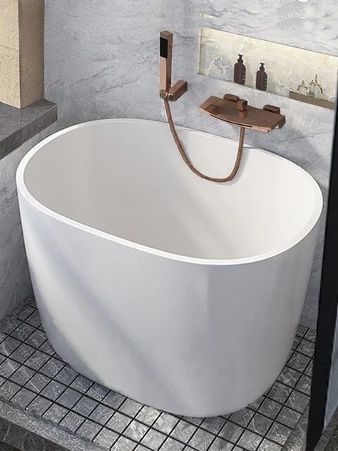 Bathtub Small Apartment Acrylic Internet Celebrity Mini Deep Bubble Japanese Household Independent Movable Constant - AliExpress Small Soaker Tub, Bathroom Chandelier Over Tub, Japanese Soaker Tub, Small Soaking Tub, Tiny Bathtub, Japanese Bathrooms, Bath Freestanding, Deep Soaker Tub, Japanese Bathtub