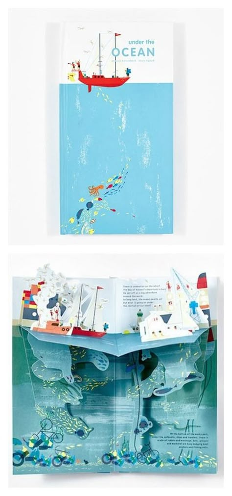 beautiful pop-up books for kids | Under the Ocean by Anouck Boisrobert Book Crafts For Kids, Arte Pop Up, Popup Book, Pop Book, Pop Up Ideas, Pop Up Books, Pop Up Art, Paper Engineering, Under The Ocean