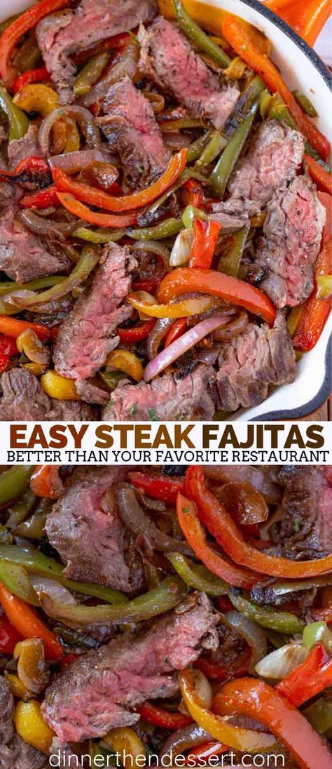 Skillet Quesadilla, Best Steak Fajitas, Easy Fajita Recipe, Beef Fajita Recipe, Homemade Fajitas, Skirt Steak Fajitas, Flank Steak Fajitas, Easy Steak Fajitas, Fajita Seasoning Recipe