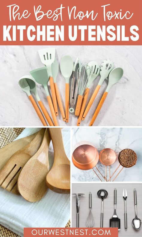 Kitchen Utensil Color Scheme, Non Toxic Cooking Utensils, Non Toxic Kitchen Utensils, Best Kitchen Utensils, Non Toxic Kitchen Essentials, Non Toxic Kitchen, Best Kitchen Utensil Set, Copper Cooking Utensils, Kitchen Utensils List