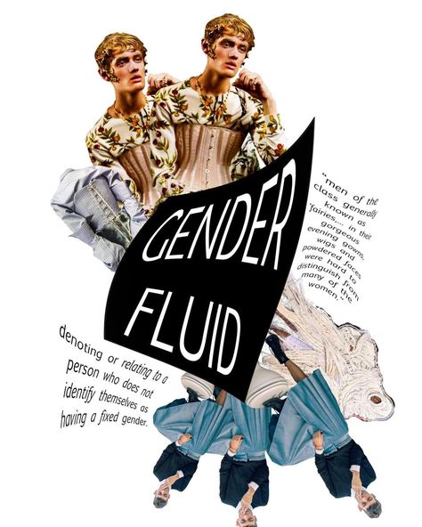 Gender Fluid Moodboard, Gender Fluidity Art, Gender Graphic Design, Gender Dysformia Art, Gender Collage, Gender Photography, Gender Poster, Gender Performativity, Gender Fluid Art