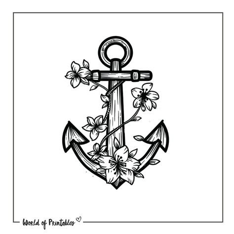 Anchor Flower Tattoo, Anchor Flower, Hawaiian Flowers, Flower Tattoo Designs, Cute Tattoos, Flower Tattoo, Tatting, Tattoo Designs, Craft Ideas