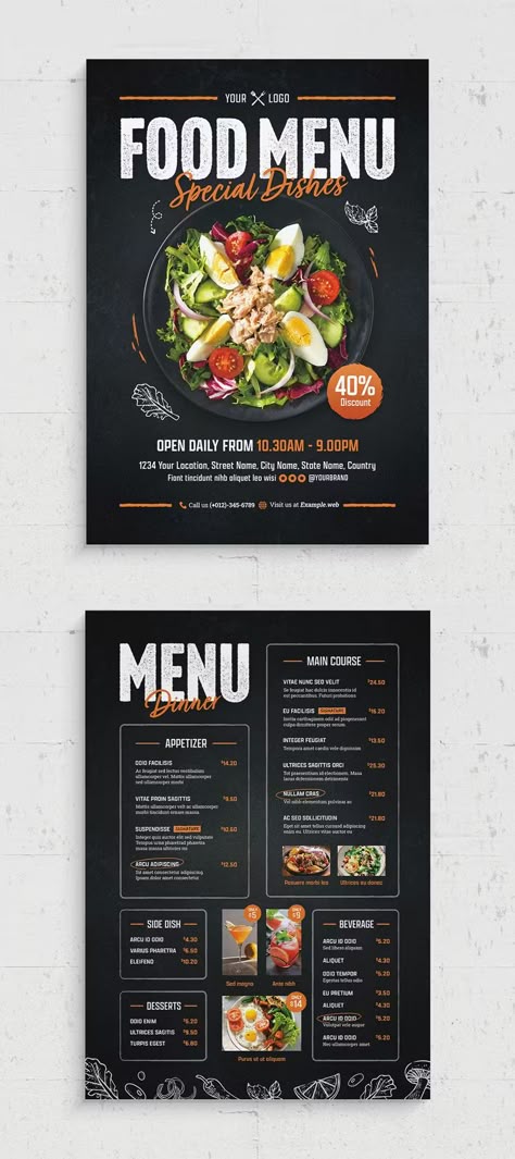 Food Menu Template PSD Restaurants Menu Ideas, Menu For Restaurant Design, Grill Menu Design Ideas, Grilled Menu Ideas, Restaurant Menus Design Ideas, Food Menus Designs, Cool Restaurant Menu Design, Restaurant Food Menu Design Ideas, Menu Card Ideas Restaurant