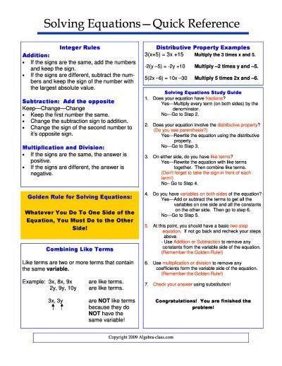 solving equations cheat sheet                                                                                                                                                                                 More Algebra Cheat Sheet, Equations Notes, Algebra Help, Ged Math, Math Cheat Sheet, Basic Algebra, College Math, College Algebra, Teaching Algebra