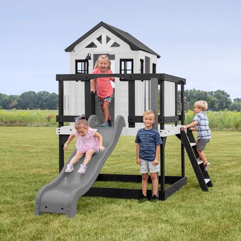 Backyard Discovery Sweetwater Heights White - Walmart.com Elevated Playhouse, Cedar Playhouse, Playhouse Furniture, Outside Play, Playhouse Outdoor, Imaginary Play, Wooden Playhouse, Kids Playhouse, Play Tent