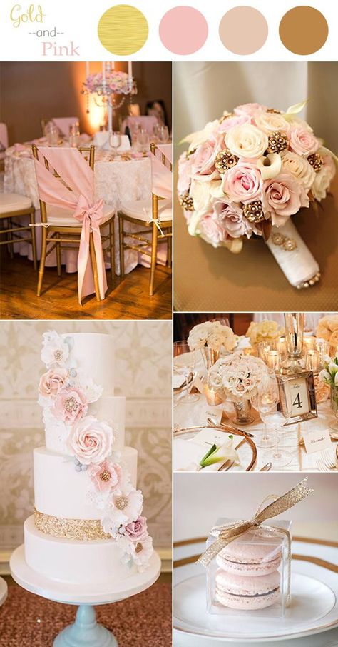 vintage pink and gold wedding color ideas for 2016 Gold Wedding Colors, Pink And Gold Wedding, Spring Wedding Colors, Wedding Color, Rose Gold Wedding, Super Ideas, Wedding Color Schemes, Trendy Wedding, Wedding Themes