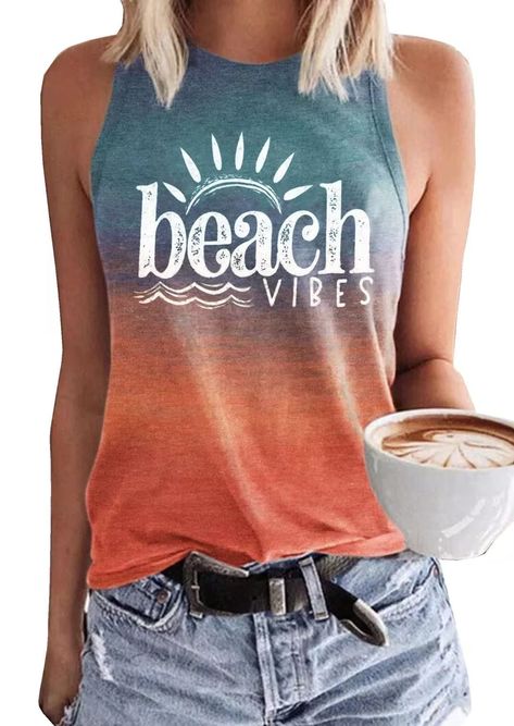 Sun Salt Sand Beach Coconut Tree Tank Tops for Women Summer Sleeveless Graphic Tanks Camis Girls Trip Vacation Tees Beach Coconut Tree, Tops For Women Summer, Beach Coconut, Sun Graphic, Tank Tops Summer, Beach Tanks Tops, Girl Trip, Funny Summer, Funny Tank Tops