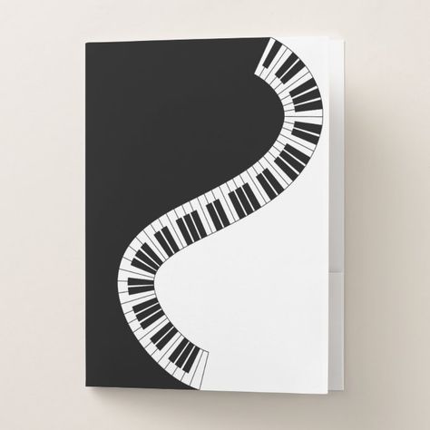 Piano Crafts, Music Room Design, Music Notes Art, White Piano, Instagram Photo Frame, Pocket Folders, Folder Design, Piano Keyboard, Binder Folder