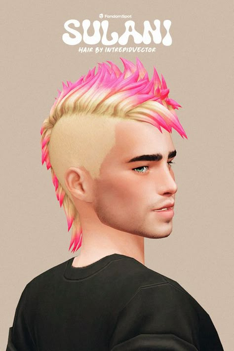 Sims 4 Cc Tomboyish Sidetails, Sims 4 Mohawk Hair, Ts4 Mohawk Cc, Sims 4 Cc Mohawk Mullet, Sims 4male Hair Cc, Sims 4 Coloring, Sims 4 Hair Dye Cc, Sims Cc Mullet, Dsmp Sims 4 Cc