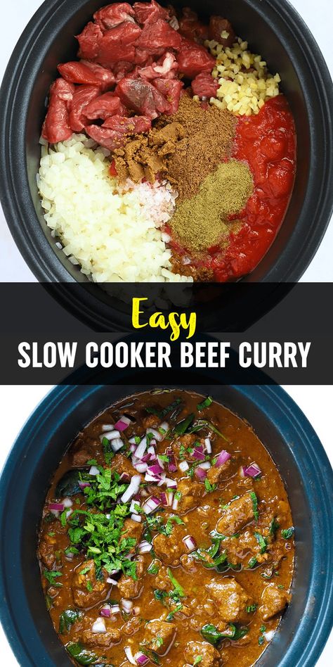 Slow Cooker Curry Recipes, Slow Cooker Beef Curry, Beef Curry Recipe, Slow Cooker Curry, Slow Cooker Recipes Beef, Beef Curry, Slow Cooker Dinner, Slow Cooker Recipes Healthy, Beef Recipes Easy