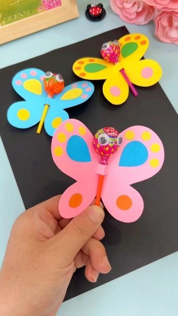 Lollipop Craft Ideas, Lollipop Crafts For Kids, Butterfly Lollipop, Lollipop Butterfly, Lollipop Craft, Craft Ideas Paper, Kids Ministry, Paper Craft Ideas, Butterfly Printable