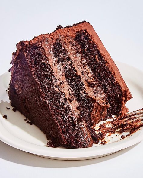 Blackout Cake Is Quite Possibly the Most Chocolaty Cake We've Ever Made | Bon Appetit Blackout Cake Recipe, Brooklyn Blackout Cake, Blackout Cake, Hot Puddings, Amazing Chocolate Cake Recipe, Ganache Frosting, Decorative Cakes, Best Chocolate Cake, Moist Chocolate Cake