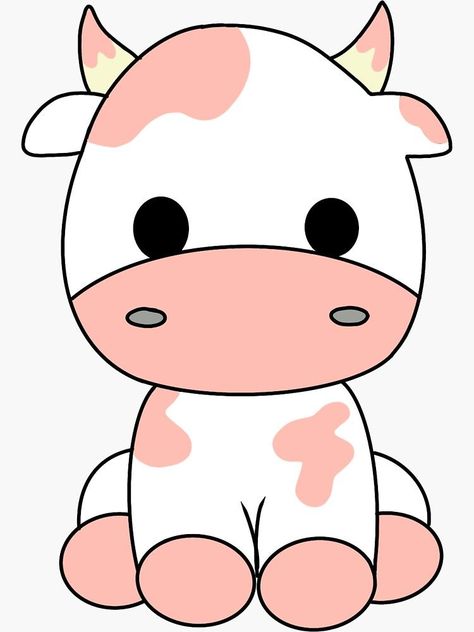 Quick Cute Drawings, Cute Drawings Of Animals Easy, Easy Cartoon Drawings Aesthetic, Cows Drawing Easy, Cute Cartoon Cow Drawings, Cute Easy Cow Drawing, Cute Cartoon Animals Drawings Easy, Cute Pics To Draw Easy, Cute Drawings Of Cows