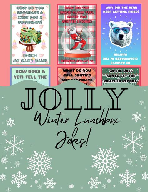 Get ready to sleigh the lunchbox game with our Winter Wonderland Joke Set! 🦌❄️ Packed with 9 snow-tastic jokes featuring reindeer, Santa, and snowmen, these jokes are sure to bring smiles to both kids and adults. Spice up lunchtime with a dash of holiday humor and watch those chilly vibes turn into warm giggles. It's the perfect way to add a frosty touch of fun to your day! Lunchbox Jokes, The Lunchbox, Getting Fired, Holiday Humor, Instant Download Etsy, Winter Wonderland, Spice Things Up, Note Cards, Stationery Paper