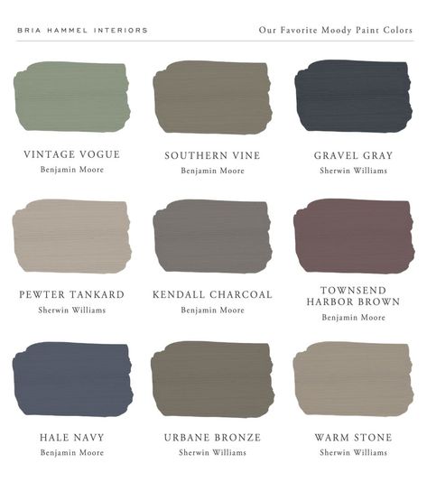 Our Favorite Moody Paint Colors | Bria Hammel Interiors Moody Color Palette Kitchen, Small Moody Home Library, Terrain Sw Paint, Moody Living Room Paint Color Ideas, Dark Warm Paint Colors, Dark And Moody Home Office, Moody Mediterranean Interior, Warm Moody Living Room, Moody Rustic Living Room