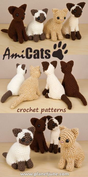 Himalayan Persian, Kat Haken, Crochet Cats, Crocheted Animals, Cat Patterns, Chat Crochet, Cat Crochet, Crochet Mignon, Confection Au Crochet