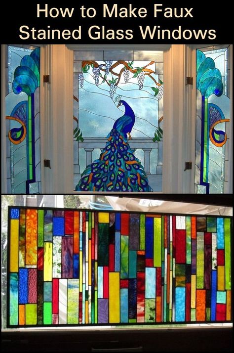 Stained Glass Diy Tutorials, Window Art Diy, Faux Stained Glass Window, Painted Window Art, Painting On Glass Windows, Diy Stained Glass Window, Stain Glass Window Art, Glass Painting Patterns, Window Stained