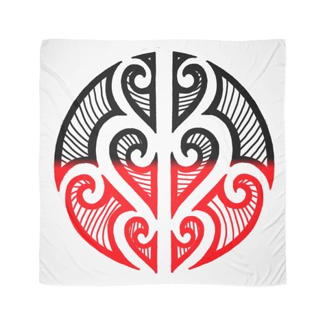 Microfiber polyester silky scarf with a slightly transparent effect. Vivid one side print, visible on the reverse. Hand drawn maori tribal art flag color Maori Flag, Maori Designs, Wall Pictures, Silky Scarf, Flag Colors, Picture Wall, Mood Board, Hand Drawn, Black And Red