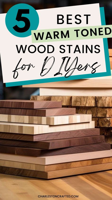 Want to add warm color to wood? Here are the best warm toned wood stain colors to use on your next wood project! Learn which stains complement cherry, oak, mahogany, pine, cedar, and more to achieve your desired finish. Stain On Mahogany Wood, Gel Stain Over Maple Cabinets, Staining Cedar Wood, Golden Oak Wood Stain, Mahogany Wood Stain, Best Wood Stain, Minwax Stain Colors, Cherry Wood Stain, Oak Wood Stain