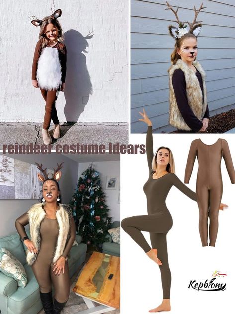 Reindeer Outfit Women, Reindeer Costume Women, Rave Party Ideas, Christmas Looks Outfits, Christmas Reindeer Costume, Christmas Looks, Christmas Outfit Inspiration, Christmas Outfit Ideas For Women, Reindeer Outfit