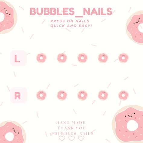 Press On Nail Display Cards, Press On Nails Card Design Ideas, Press On Nails Card Design, Press On Nails Card, Press On Nails Business, Jessica Core, Nail Chart, Nail Packaging, Nails Business