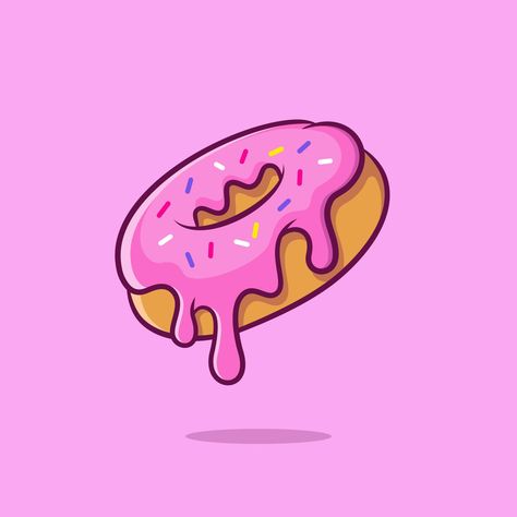 Donut Drawing, Donut Cartoon, Donut Logo, Rose Vector, Desserts Drawing, Sweet Logo, Donut Art, Donut Vector, Cake Vector