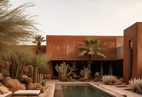 Mexican Contemporary Architecture, Villa Concept Architecture, Terracotta House, Modern Adobe, House Mexico, Moroccan Villa, Wabi Sabi House, Desert Architecture, Mexican Villa