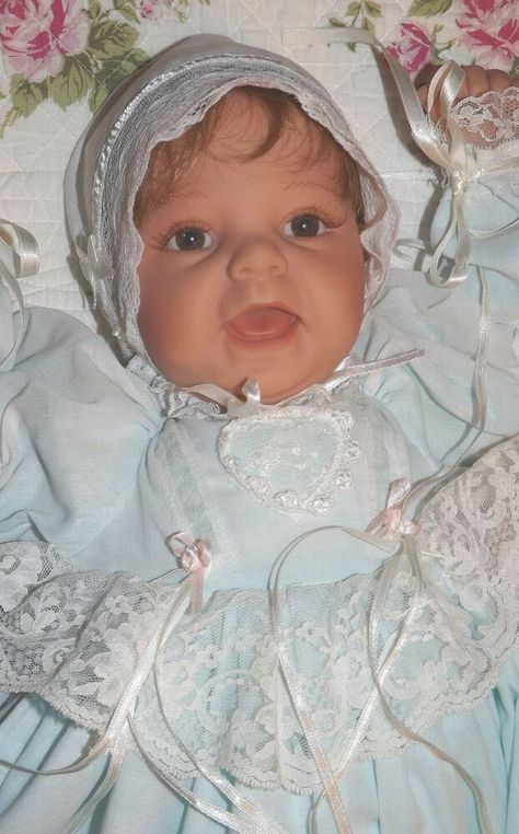 Lee Middleton Baby Doll Christening Gown 1997 Reva 20" Lifelike Reborn   | eBay Middleton Dolls, Lifelike Dolls, Dolls For Sale, Christening Gowns, Reborn Baby Dolls, Reborn Babies, Christening, Baby Dolls, Baby Face