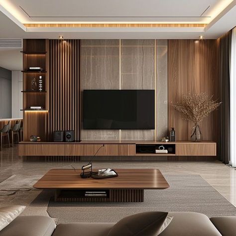 Small Luxury Living Room Design, Tv Unit Design For Small Living Room, Accent Decor Ideas Living Room, Tv Hall Interior Design, Living Room Tv Unit Designs Modern Luxury, Tv Unit Panelling Design, Modern Tv Cabinet Design For Living Room, Tv Cabinet Design For Living Room Luxury, Wall Tv Cabinet Design