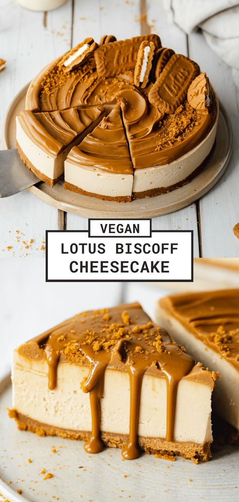 Biscoff Dessert, Lotus Biscoff Cheesecake, Vegan No Bake, Biscoff Recipes, Cheesecake Vegan, Biscoff Cheesecake, Vegan Cheesecake Recipe, Biscoff Cookie Butter, Vegan Baking Recipes