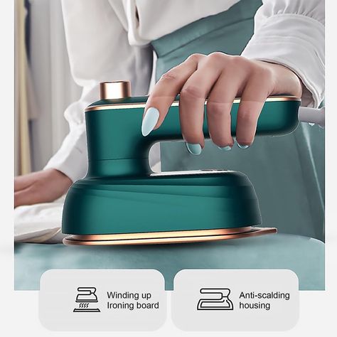 Portable Iron Steamer Wet and Dry Ironing Mini Clothing Iron 20s Fast Heat-up Compact Clothing Portable Iron Steamer, Handheld Steam Iron, Clothing Steamer, Portable Iron, Iron Steamer, Ironing Machine, Mini Iron, Clothes Steamer, Garment Steamer