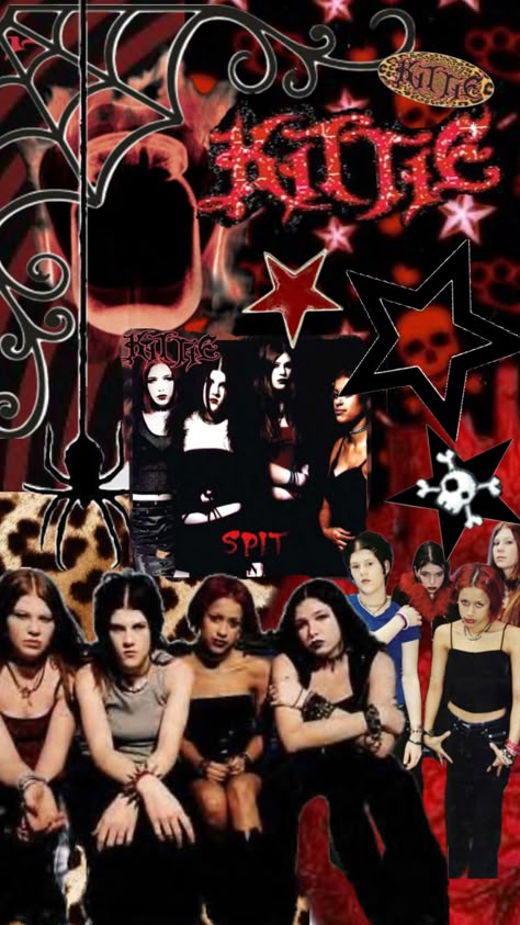 #Kittie #morganlander #spit #oracle #numetal #girlboss #90smusic #2000smusic #brackish Kittie Band, 2000s Music, Band Wallpapers, Mall Goth, 90s Music, Band Posters, Aesthetic Collage, Spice Girls