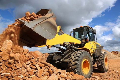 Almost everything we need today is dependent upon rocks and minerals which are obtained through mining. Learn about mining processes and important uses for minerals. Mining Quarry, Front End Loader, Conveyor System, Primary Activities, Concrete Mixers, Snow Removal, Construction Work, Construction Types, Dump Trucks