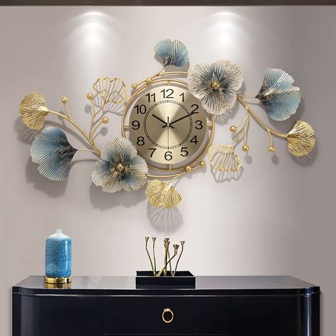 Large Wall Clock Decor, Best Wall Clocks, Bedroom Wall Clock, Luxury Clock, Golden Wall, Clock Living Room, Wall Watch, Kitchen Wall Clocks, Wall Clock Design