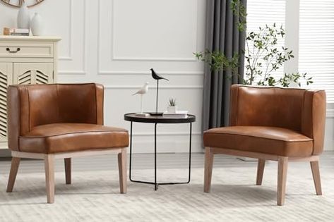 Waiting Room Design Reception Areas, Small Leather Chairs, Waiting Room Furniture, Waiting Room Design, Office Brown, Brown Accent Chair, Small Spaces Living Room, Modern Accent Chairs, Barrel Chairs