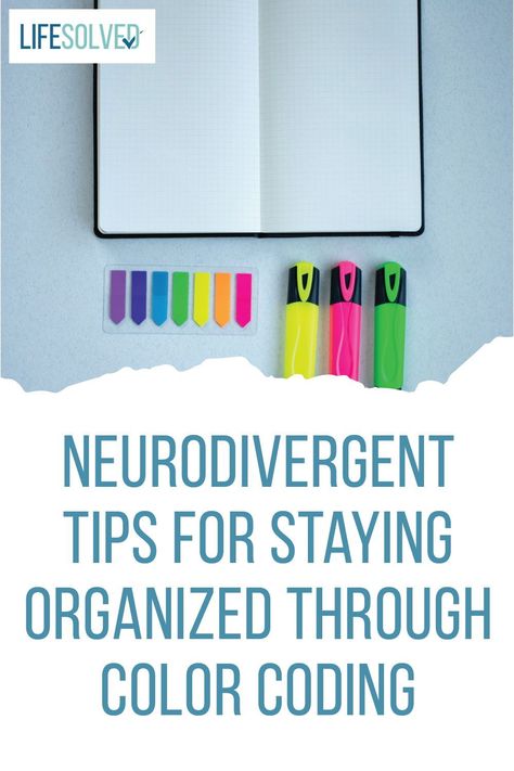 Unleash the power of color for ultimate organization! Learn how neurodivergent individuals can boost productivity with our 5 expert tips. Discover the unique strategies to enhance focus and efficiency. Embrace ADHD-friendly color-coded organization and set yourself up for success! Color-coded organization tips | use color for organization | student organization strategies | studying tips Color Coded Organization, Color Coding Planner, Executive Functioning Strategies, College Notes Organization, Ultimate Organization, Note Taking Strategies, Studying Tips, Calendar Management, Organizational Skills