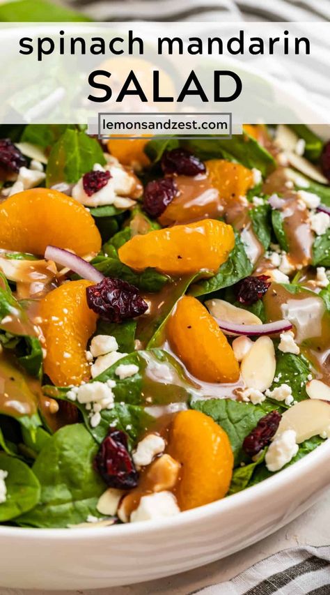 Mandarin Salad, Orange Salad Recipes, Honey Balsamic Dressing, Cucumber Salads, Spinach Salad Recipes, Fresh Salad Recipes, Honey Balsamic, Plat Simple, Best Salad Recipes