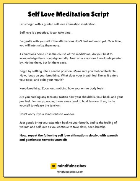 A 9-Minute Guided Self-Love Meditation Script (PDF + Audio) Self Love Meditation Script, Gratitude Meditation Script, Body Scan Meditation Script, Yoga Words, Guided Meditation Scripts, Guided Relaxation, Gratitude Meditation, Meditation Scripts, Love Meditation