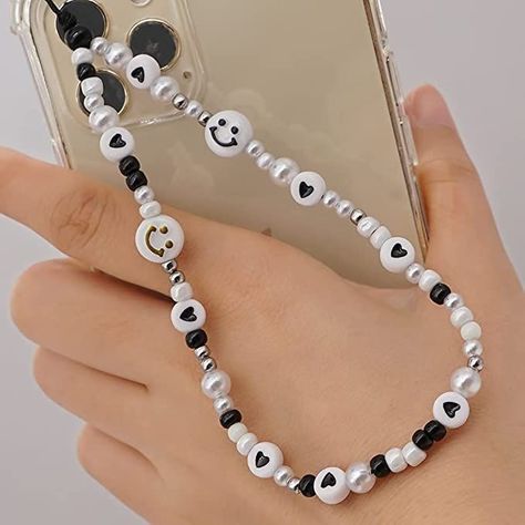 Pearl Phone Charm, ميدالية مفاتيح, Kalung Manik-manik, Бисер Twin, Gelang Manik-manik, Polymer Beads, Pulseras Diy, Pola Gelang, Diy Bracelet Designs