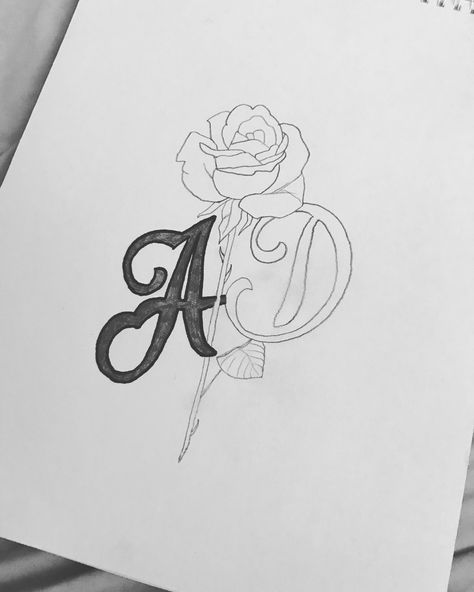 A D Tattoo Letter, A And D Letters Together Love Tattoo, Cool Drawings For Boyfriend, Cute Things To Draw For Him, D Letter Drawing, Drawing Ideas Love Boyfriend, D Drawing Letter, Drawing Ideas For Boyfriend For Him