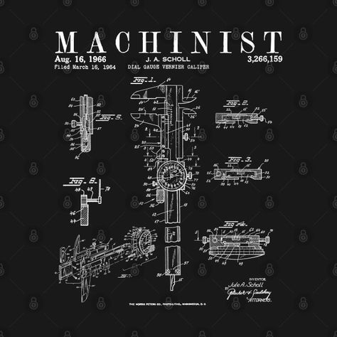 Funny Machinist Vintage Dial Caliper Patent Print Drawing WHITE - Machinist - Tank Top | TeePublic Machinist Aesthetic, Machinist Logo, Mechanics Aesthetic, Machine Logo, Print Drawing, Automotive Business, Bunny Tattoos, Vernier Caliper, Office Plan