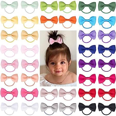 Baby Hair Ties with Bows for Toddler - 2 Inch Elastic Ponytail Holders Small Hair Ties For Baby Girls Infants Hair Accessories 40 Pieces #ad Baby Hair Ties, Toddler Hair Accessories, Rope Hair, Baby Hair Accessories, Baby Hair Bows, Boutique Hair Bows, Elastic Hair Bands, Hair Elastics