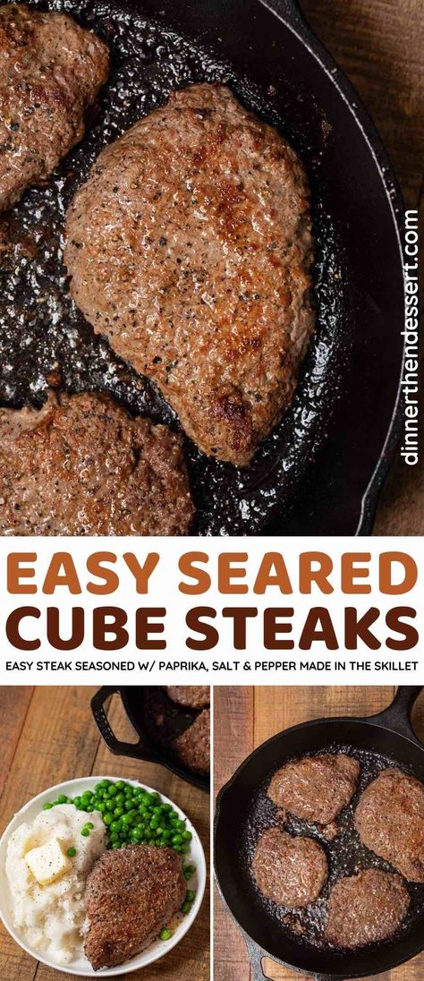 Whole 30 Cube Steak Recipe, How To Cook Chopped Steak, Pan Seared Cubed Steak, Recipe For Minute Steak, How To Make Cubed Steak, Marinated Cube Steak Recipes, Chopped Steak Dinner Ideas, Beef Cube Steak Recipes Skillet, Beef Hip Minute Steak Recipes