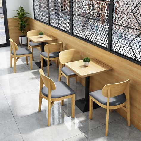 (SP-CS9) Customized and wholesale factory low prices solid wood fast food cafe restaurant tables and chairs https://m.alibaba.com/product/60268009321/(SP-CS9)-Customized-and-wholesale-factory-low.html?__sceneInfo={"cacheTime":"1800000","type":"appDetailShare"} Fast Food Table Design, Wooden Restaurant Chair Design, Restaurant Tables And Chairs Ideas, Coffee Shop Chairs And Tables, Cafe Furniture Ideas, Cafe Seating Ideas, Restaurant Interior Design Creative, Restaurant Chairs And Tables, Restaurant Chairs Design